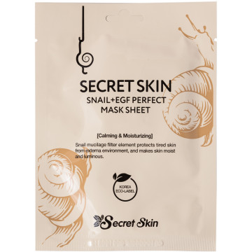 Купити - Secret Skin Snail+EGF Perfect Mask Sheet - Маска для обличчя з муцином равлика