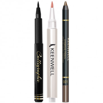 Купити - Keenwell Pack Calligraphic + Serum Gloss + Eyebrow Pencil - Підводка для очей + Сироватка для губ + Олівець для брів