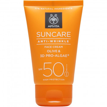 Купити - Apivita suncare anti-wrinkle SPF50 - Сонцезахисний крем для обличчя проти зморшок