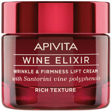Купити - Apivita Wine Elixir Wrinkle & Firmness Lift Cream Rich Texture - Крем-ліфтинг насичені текстури з поліфенолами вина регіону Санторіні