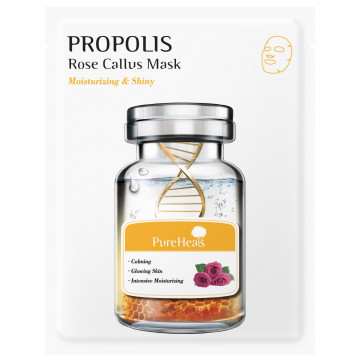 Купити - PureHeal's Propolis Rose Callus Mask - Заспокійлива тканинна маска з екстрактом прополісу для сухої і чутливої ​​шкіри