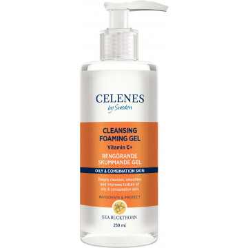 Купити - Celenes Sea Buckthorn Cleansing Foaming Gel - Очищуюча гель-пінка з обліпихою для жирної та комбінованої шкіри