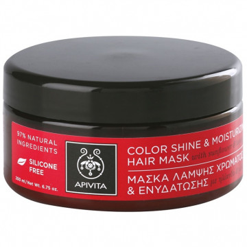 Купити - Apivita propoline color shine and moisturising hair mask with sunflower and honey - Маска для волосся "Сяйво кольору і зволоження" з соняшником і медом