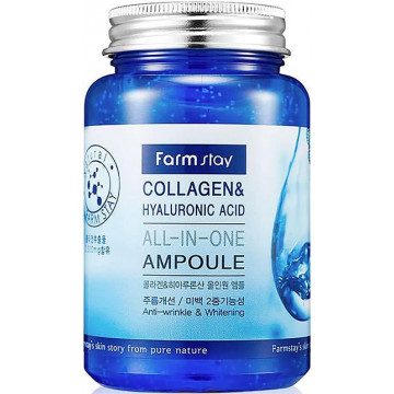 Купити - FarmStay Collagen & Hyaluronic Acid All-In-One Ampoule - Ампульна сироватка для обличчя з колагеном та гіалуроновою кислотою