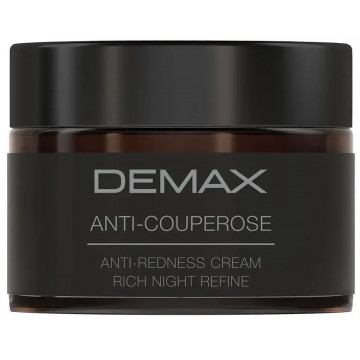 Купити - Demax Anti-Couperose Anti-Redness Cream Rich Night Refine - Нічний крем-коректор для сухої, чутливої ​​та куперозної шкіри