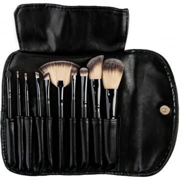 Купити - Bellapierre Professional Brush Set Black - Професійний набір з 10 пензлів для макіяжу