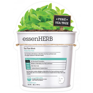 Купити - EssenHerb Tea Tree Mask - Заспокійлива тканинна маска з екстрактом чайного дерева