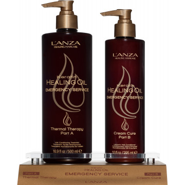 Купити - L'anza Keratin Healing Oil Emergency Thermal Back Bar Kit - Набір для відновлення волосся