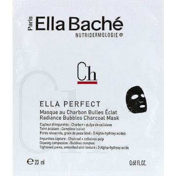 Купити - Ella Bache Ella Perfect Radiance Bubbles Charcoal Mask - Киснева тканинна маска для обличчя з вугіллям для сяйва шкіри Купити - Ella Bache Ella Perfect Radiance Bubbles Charcoal Mask - Киснева тканинна маска для обличчя з вугіллям для сяйва шкіри