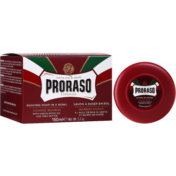 Купити - Proraso Red Line Emollient Soap - Мило з екстрактом каріте і сандаловим маслом для гоління жорсткої щетини