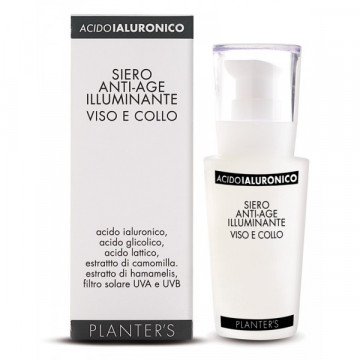 Купити - Planter’s Hyaluronic Acid Brightening Anti-Age Serum Face And Neck 30 мл - Сироватка для сяйва шкіри обличчя і шиї з гіалуроновою кислотою