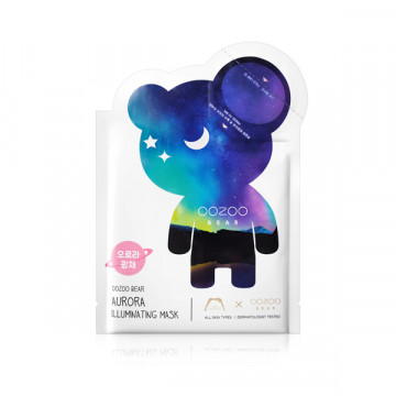 Купити - The Oozoo Oozoo Bear Aurora Illuminating Mask - Тканинна маска для сяйва шкіри обличчя "Мишка Північне сяйво"