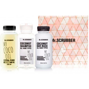 Купити - Mr.Scrubber Coconut Oil Gift Set - Подарунковий набір з кокосовою олією "Зволоження та відновлення"