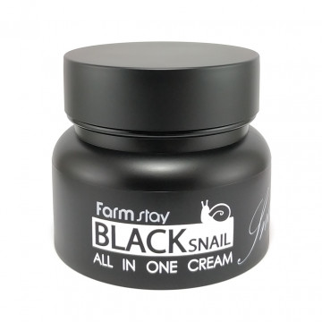 Купити - FarmStay Black Snail All In One Cream - Багатофункціональний крем з муцином чорного равлика