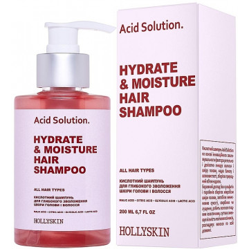 Купити - Hollyskin Acid Solution Hydrate & Moisture Hair Shampoo - Кислотний шампунь для глибокого зволоження шкіри голови та волосся