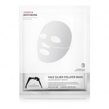 Купити - The Oozoo Face Silver Foilayer Mask - Срібна фольга 3-х шарова експрес-маска з термоеффектом з фулеренів