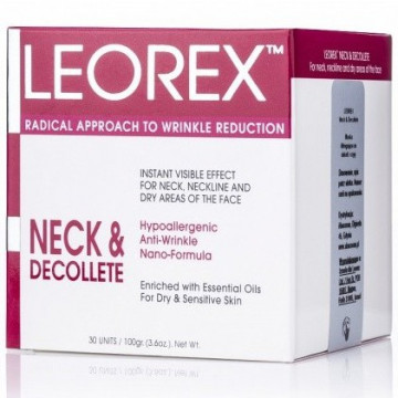 Купити - Leorex Neck&Decollete - Гіпоалергенна нано-маска для експрес-розгладження зморшок шиї і зони декольте