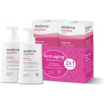 Купити - Sesderma Acglicolic Body Milk (1+1) - Зволожуючий набір для тіла