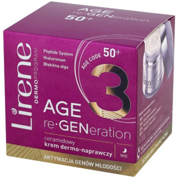 Купити - Lirene Age re-GENeration 50+ Regenerating Cream - Нічний відновлюючий крем для обличчя "Моделювання 50+"