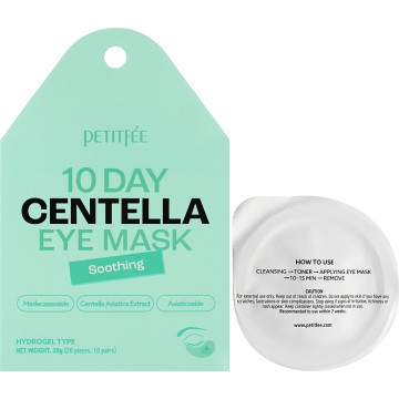 Купити - Petitfee & Koelf 10 Days Centella Eye Mask - Заспокійливі гідрогелеві патчі з азіатською центелою