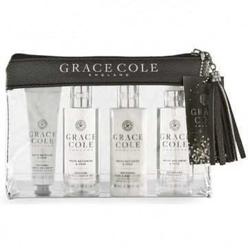 Купити - Grace Cole Travel Set White Nectarine&Pear - Набір для подорожей "Білий нектарин і груша"