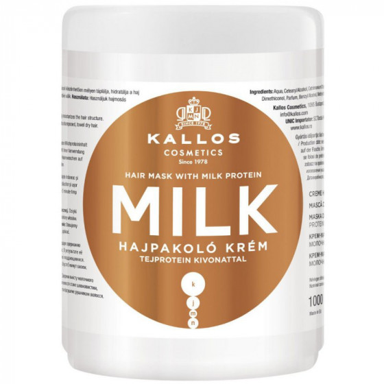 Kallos Milk Hair Mask With Milk Protein - Маска для волосся з молочним протеїном