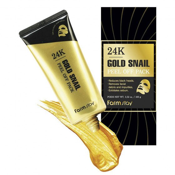 FarmStay 24K Gold Snail Peel Off Pack - Маска-плівка c 24-каратним золотом і муцином равлика - 3