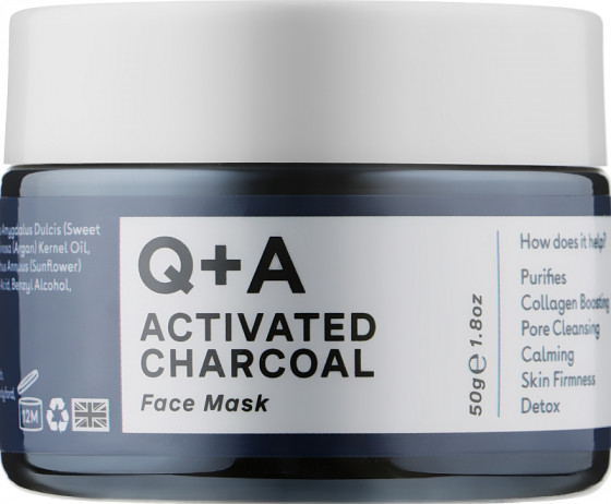 Q+A Activated Charcoal Face Mask - Маска для обличчя з активованим вугіллям