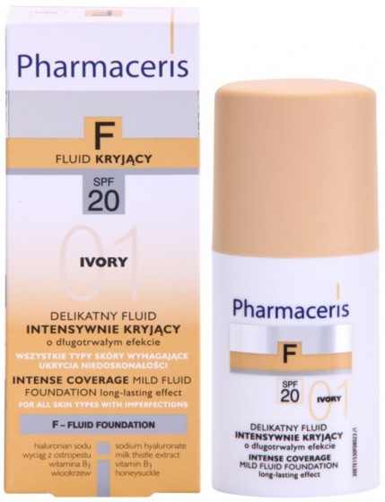 Pharmaceris F Intense Coverage Mild Fluid Foundation SPF20 - Делікатний тональний крем - 2