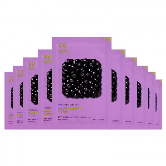 Holika Holika Pure Essence Mask Sheet Acai Berry - Тканинна маска з ягодами асаї - 1