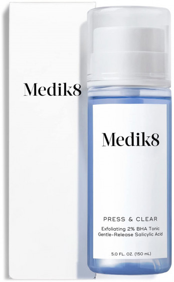 Medik8 Press&Clear Exfoliating 2% BHA Toner - Відлущуючий тонік із саліциловою кислотою для проблемної шкіри - 1