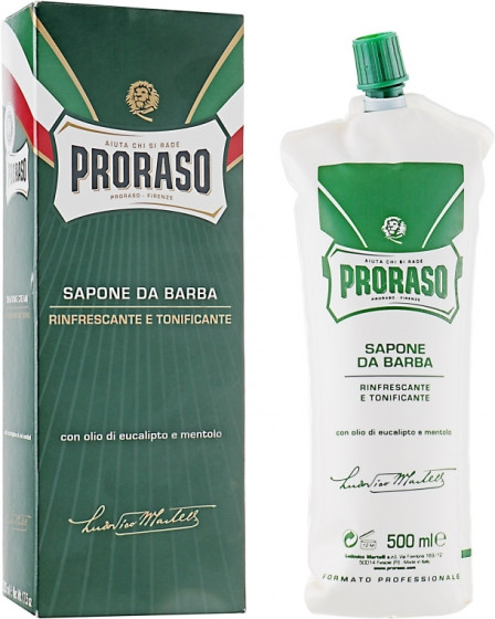 Proraso Green Line Refreshing Shaving Cream - Освіжаючий і тонізуючий крем для гоління