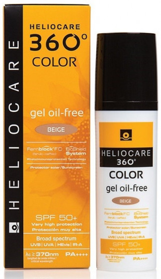 Cantabria Heliocare 360º Color Gel Oil-Free Sunscreen SPF50+ - Сонцезахисний гель з тоном на водній основі