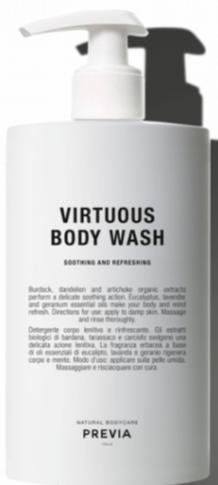 Previa Virtuous Gentle Body Wash - Заспокійливий освіжаючий гель для душу