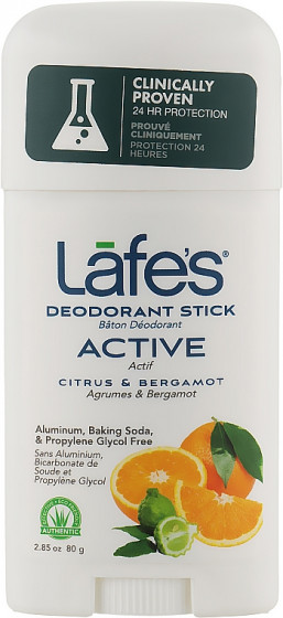 Lafe's Deodorant Stick Active Citrus & Bergamot - Дезодорант-стик "Цитрус і бергамот"