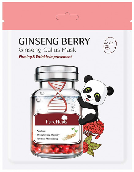 PureHeal's Gingseng Berry Callus Mask - Тканинна маска з екстрактом ягід женьшеню для сяйва і пружності шкіри обличчя - 1