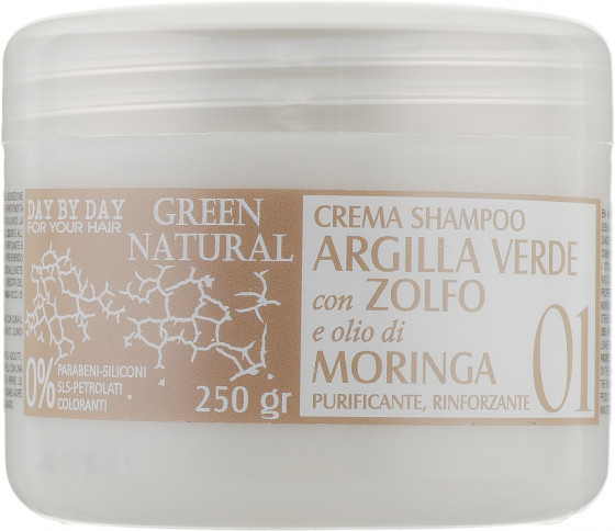 Alan Jey Green Natural Crema Shampoo - Крем-шампунь із зеленою глиною, цинком та олією морінги