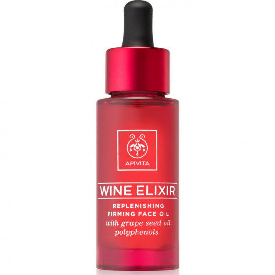 Apivita Wine Elixir Oil - Відновлююче масло для обличчя з поліфенолами виноградних кісточок