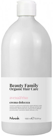 Nook Beauty Family Organic Avena Riso Crema Dolcezza - Кондиціонер для тонкого волосся, схильного до сплутування
