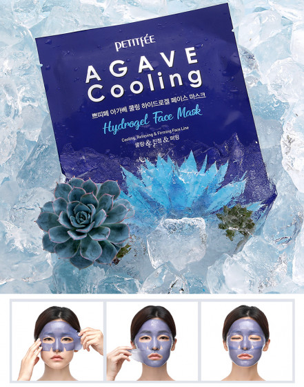 Petitfee & Koelf Agave Cooling Hydrogel Face Mask - Гідрогелева охолоджуюча маска з екстрактом агави - 2