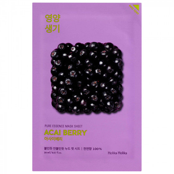 Holika Holika Pure Essence Mask Sheet Acai Berry - Тканинна маска з ягодами асаї