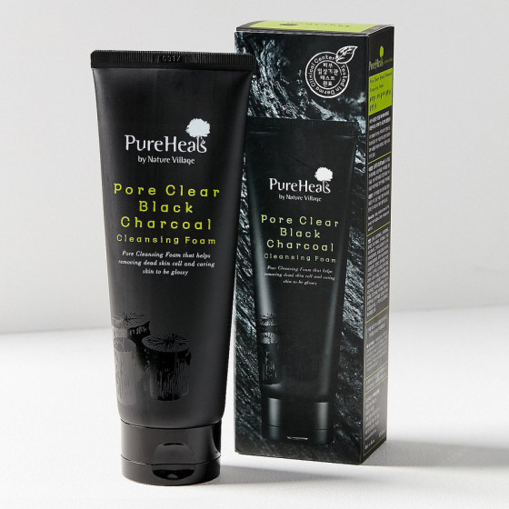 PureHeal's Pore Clear Black Charcoal Cleansing Foam - Пінка з чорним вугіллям для очищення пор від забруднень - 1