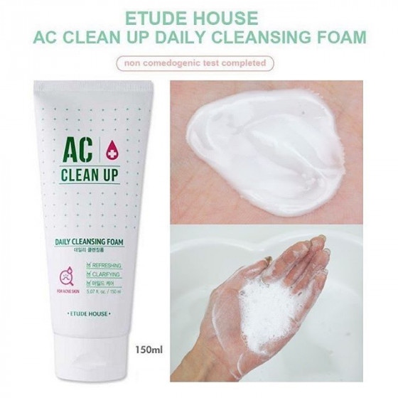 Etude House Ac Clean Up Daily Cleansing Foam - Пінка для вмивання для проблемної шкіри - 1