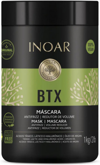 Inoar BTX Mask Antifrizz Volume Reducer - Ботокс для зміцнення волосся