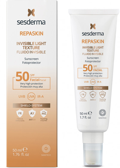 Sesderma Repaskin Invisible Light Texture SPF50+ - Сонцезахисний флюїд для обличчя