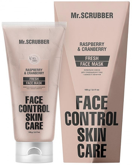 Mr.Scrubber Face Control Skin Care Fresh Raspberry & Cranberry Face Mask - Живильна маска для покращення тону та свіжості обличчя