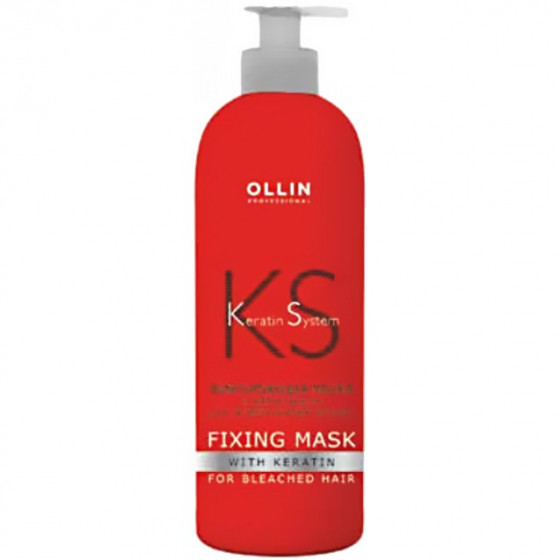 OLLIN Keratin System Fixing Mask for Light Hair - Маска-фіксатор для освітленого волосся