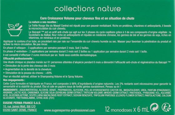 Eugene Perma Collections Nature Cure Croissance Volume - Ампули проти випадання волосся - 2