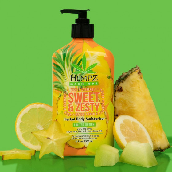 Hempz Mash-Ups Sweet & Zesty Herbal Body Moisturizer - Молочко для тіла "Ананас-Диня-Юзу-Карамболь" - 1