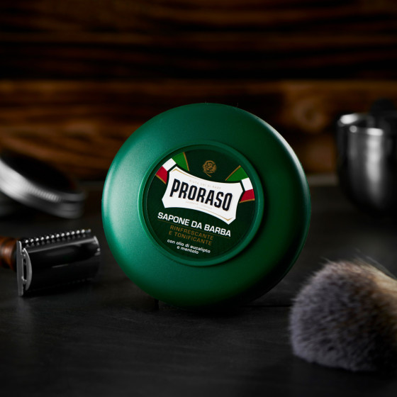 Proraso Green Line Refreshing Shaving Soap - Тонізуюче мило для гоління з маслом евкаліпта та ментолом - 5